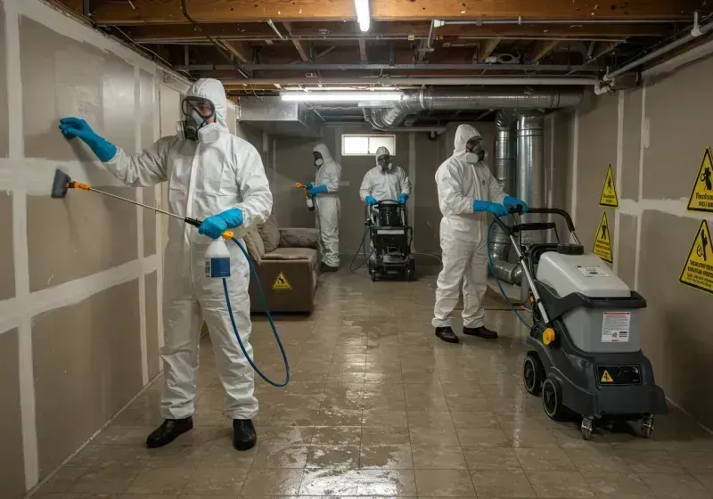 Basement Moisture Removal and Structural Drying process in Gatesville, NC